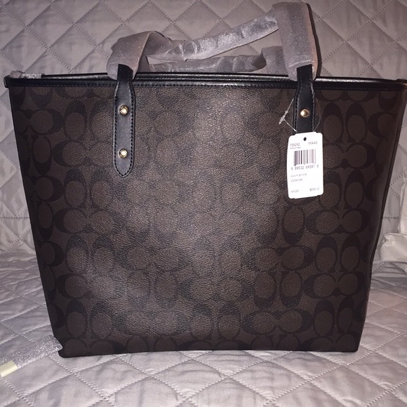 LARGE COACH signature city zip tote NEW WITH TAGS - Picture 4 of 7